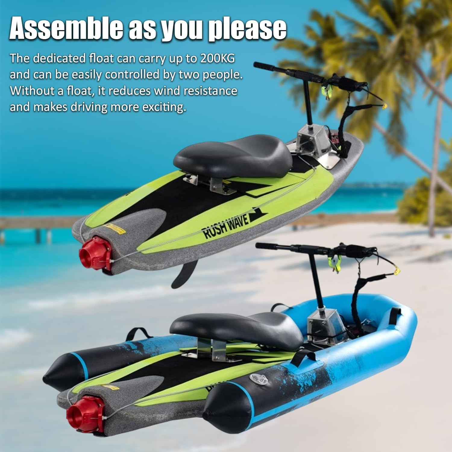 High-Speed Electric Surfboard 12/14/16KW Water Jet Surf Board, Max-Speed of 55/60 KM/h, Battery Life of 50-100/60-120 Min, IP67 Waterproof, Electric Jet Surfboard for Adult, Ship from US